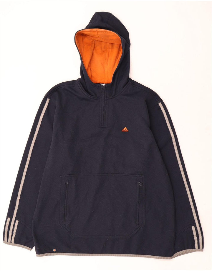 Adidas hættetrøje med lynlås til mænd mellem marineblå polyester