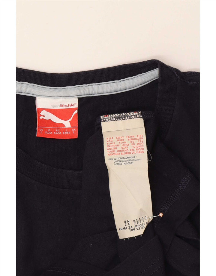 Puma Herre grafisk T-shirt Top Stor marineblå bomuld
