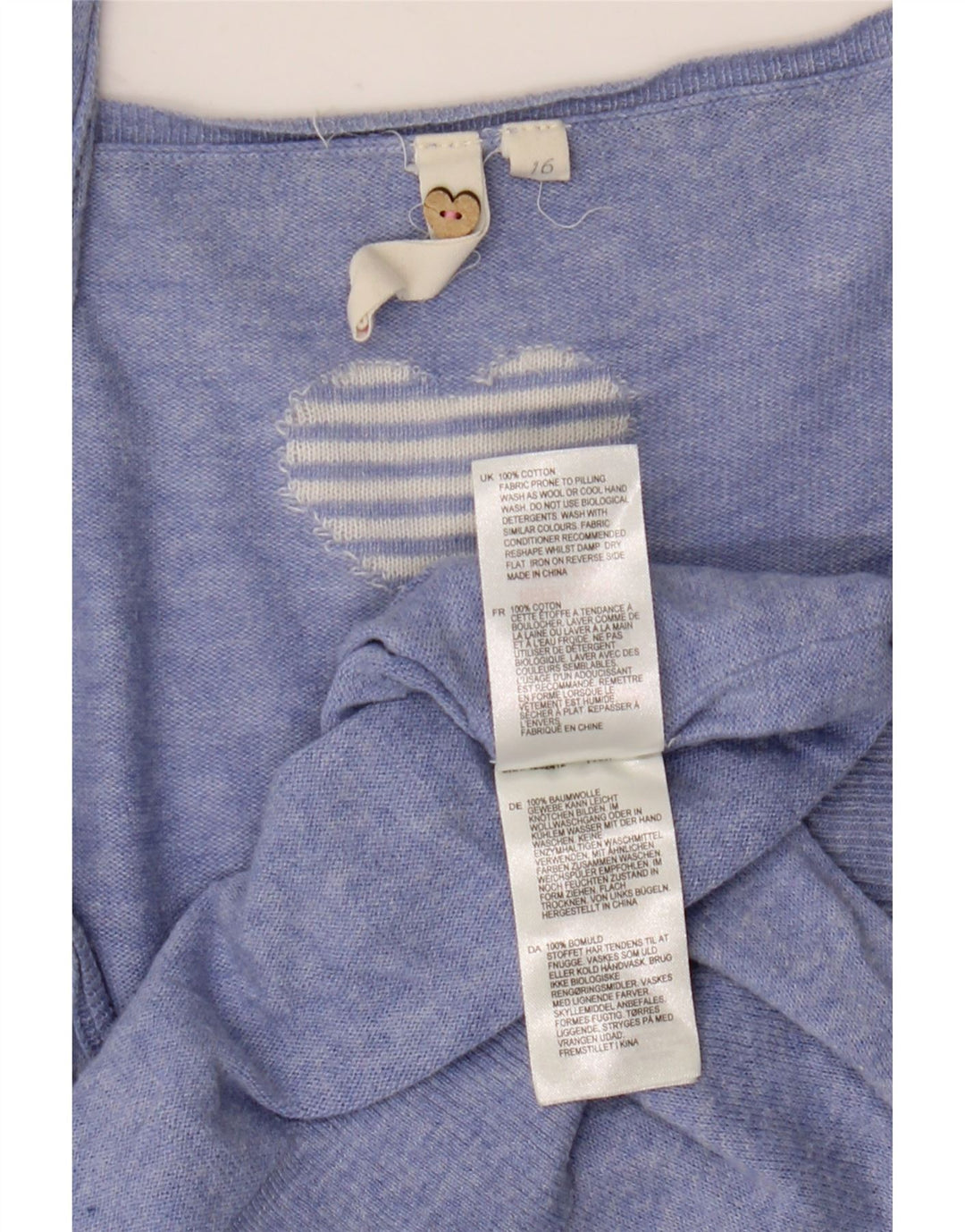 White Stuff Dame Cardigan Sweater UK 16 Large Blue Flecked Bomuld
