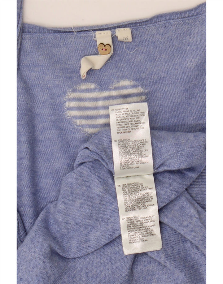 White Stuff Dame Cardigan Sweater UK 16 Large Blue Flecked Bomuld