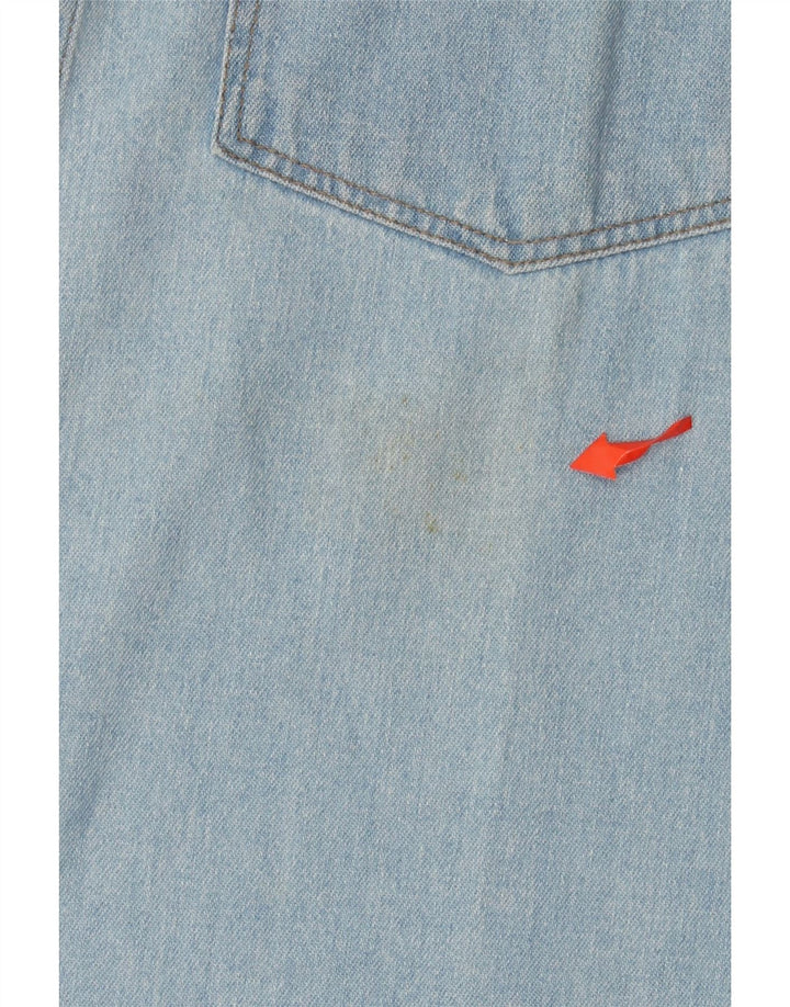 Vintage denimskjorte til mænd mellemblå bomuld