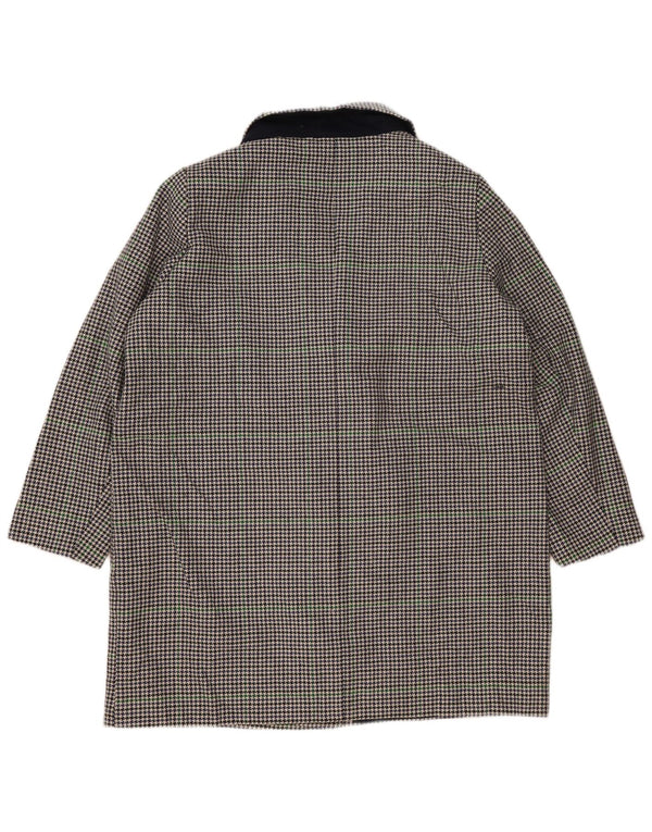 Marks & Spencer Dameoverfrakke UK 22 3XL Marineblå Houndstooth Polyester