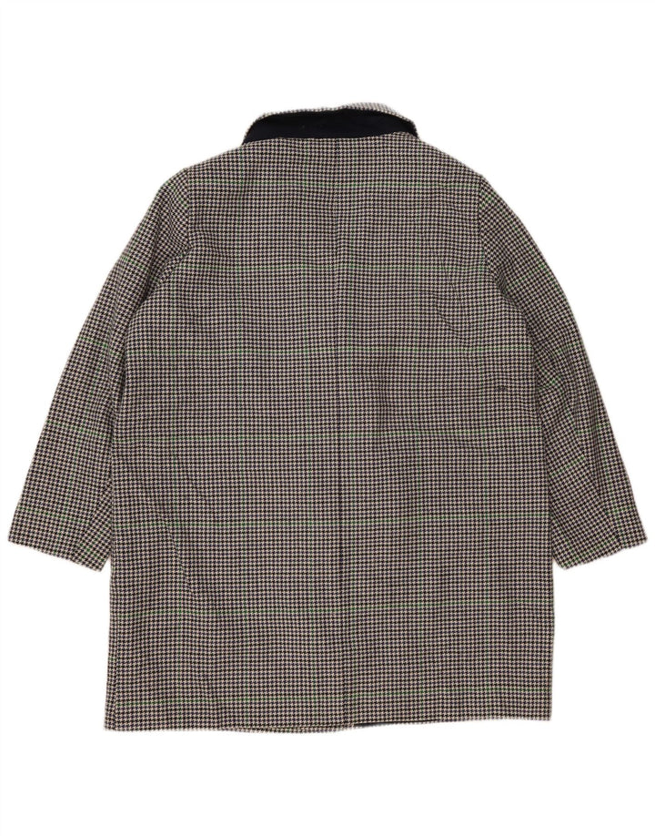 Marks & Spencer Dameoverfrakke UK 22 3XL Marineblå Houndstooth Polyester