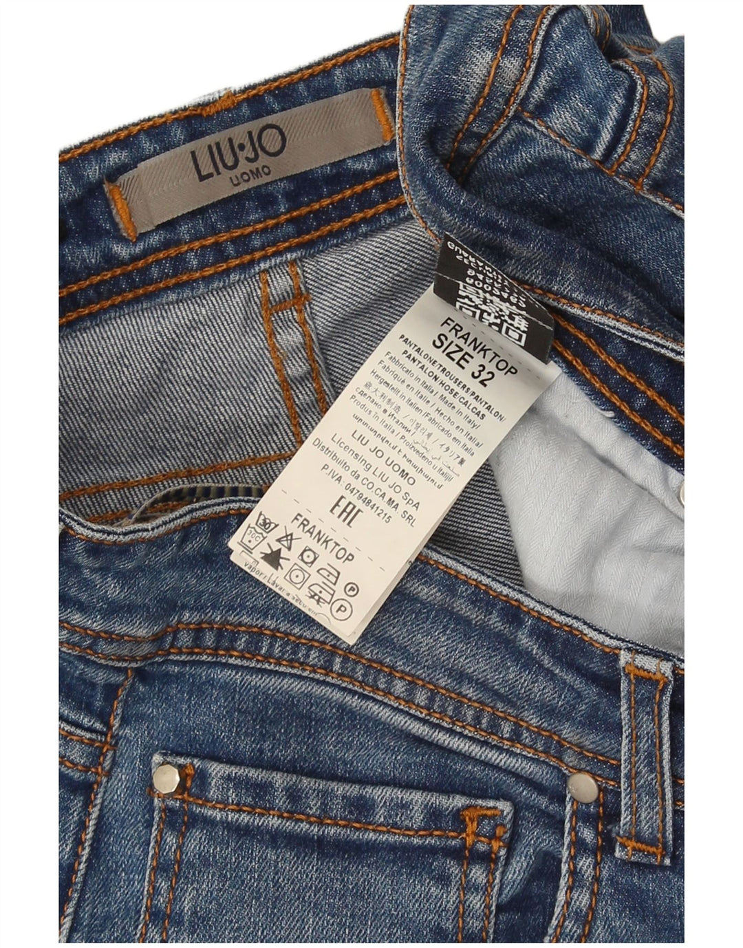 Liu Jo Herre Franktop Slim Jeans W32 L28 Blå Bomuld