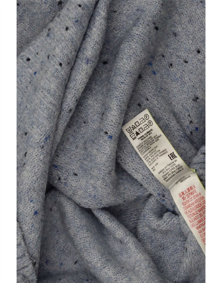Marks & Spencer Dame Boat Neck Jumper Sweater UK 14 Medium Blue Flecked