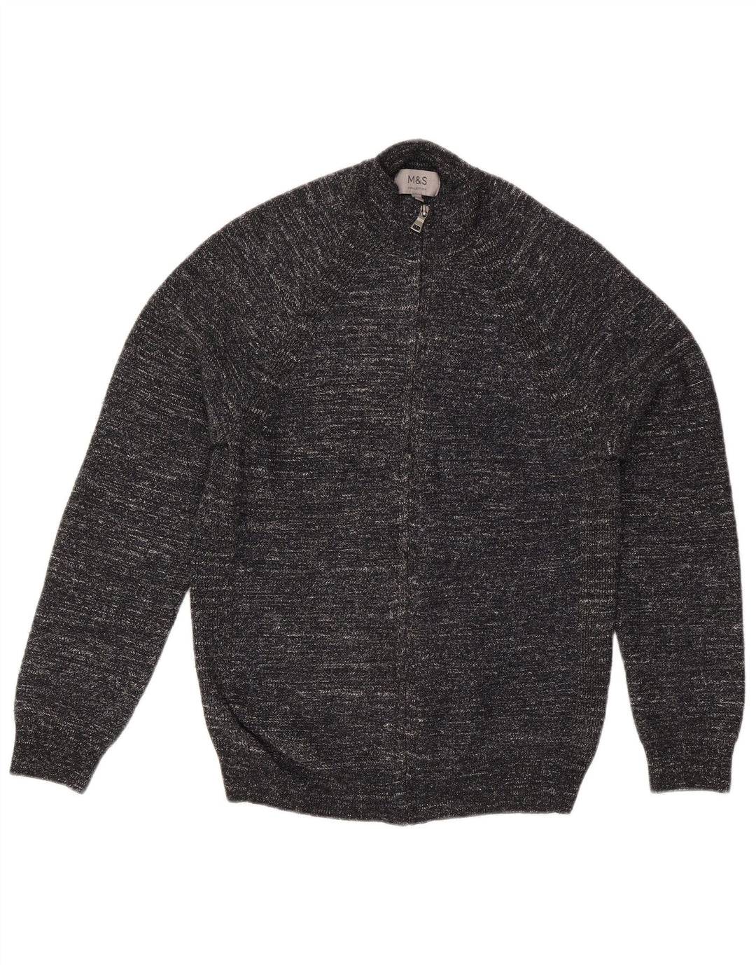 Marks & Spencer Herre Cardigan Sweater Lille sort Flecked Polyester