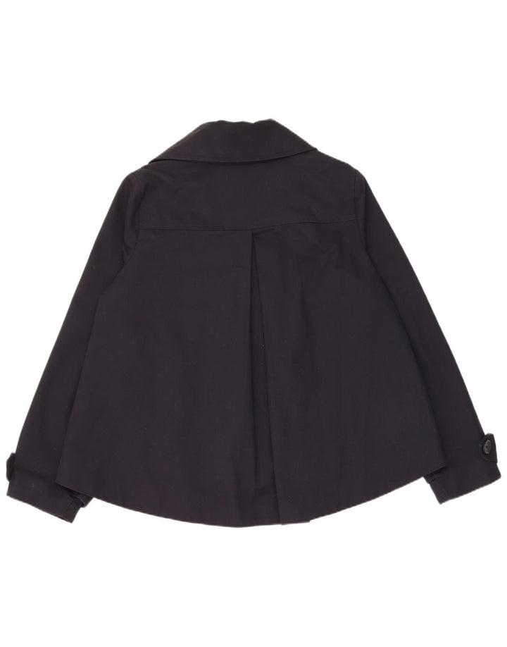 Les Copains Dame Oversized Pea Coat UK 10 Small Navy Blue Bomuld