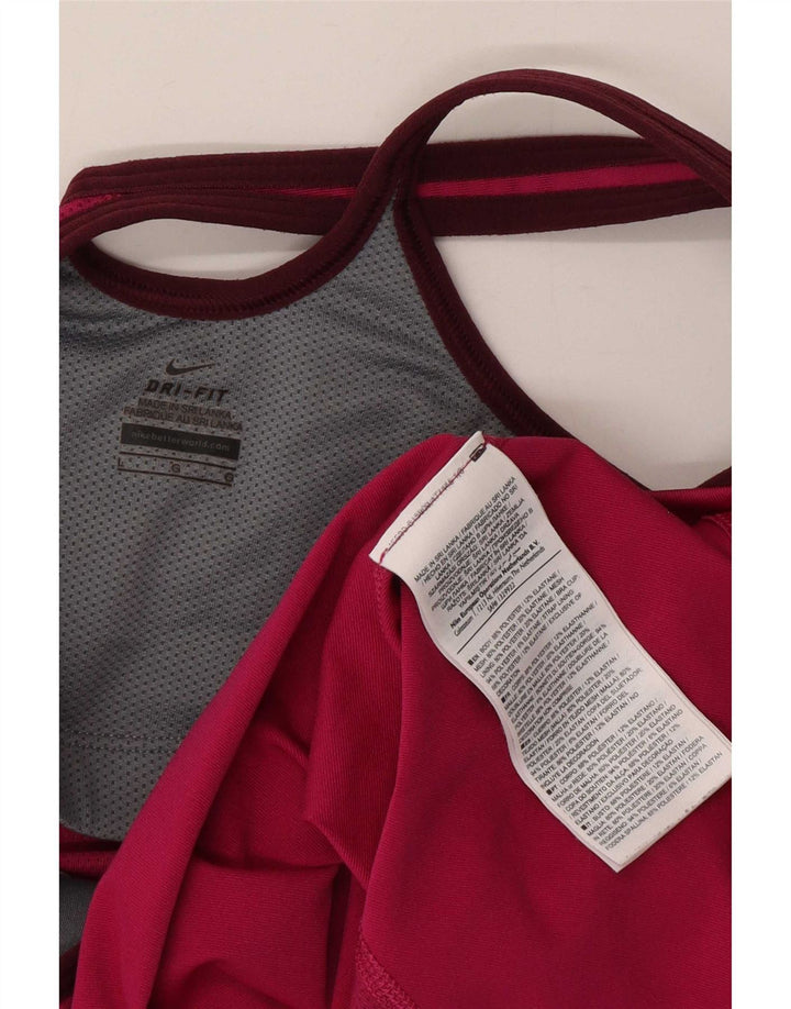Nike Dame Dri Fit Vest Top UK 14 Large Pink Polyester