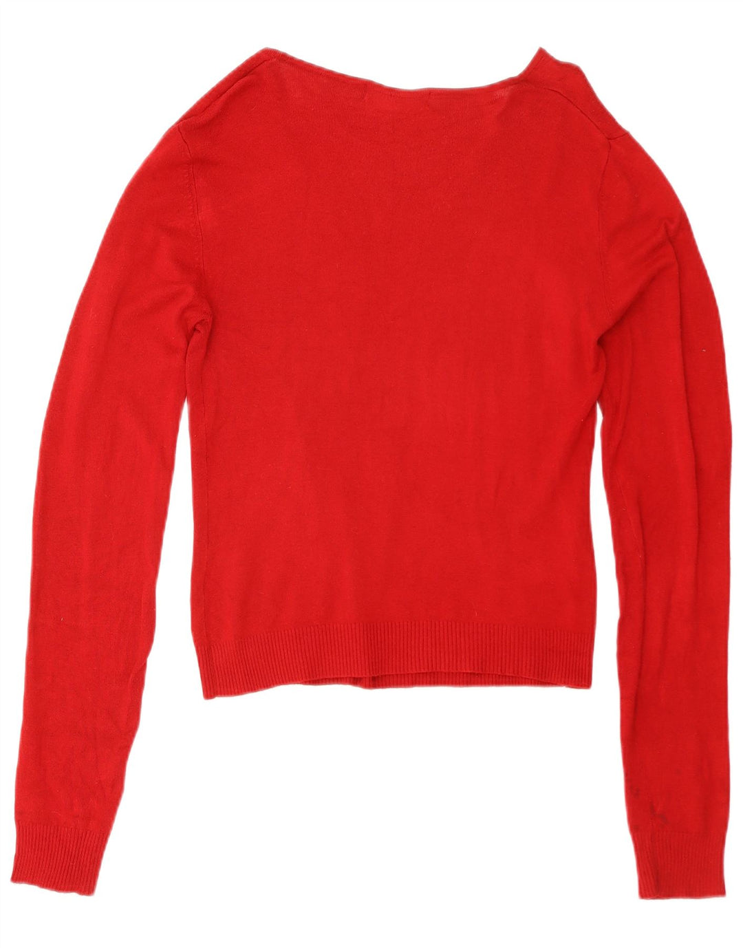 Zara Dame V-hals sweater UK 14 Large Red Rayon