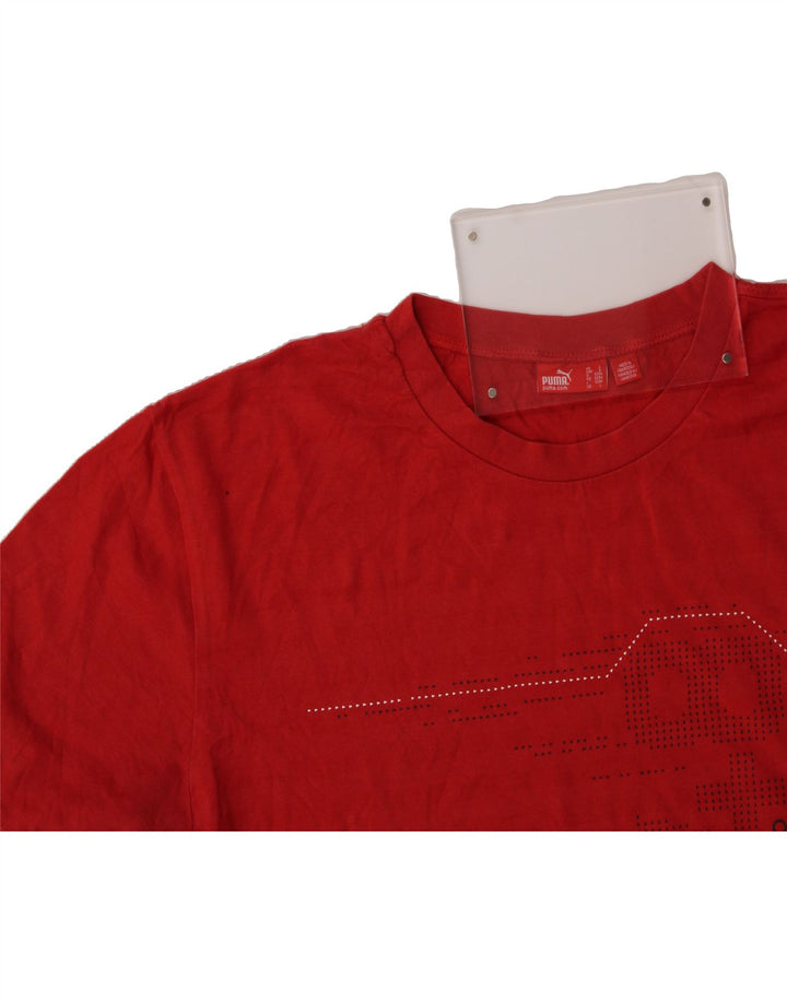 PUMA Mens Graphic T-Shirt Top Large Red Striped Cotton Vintage Puma and Second-Hand Puma from Messina Hembry 