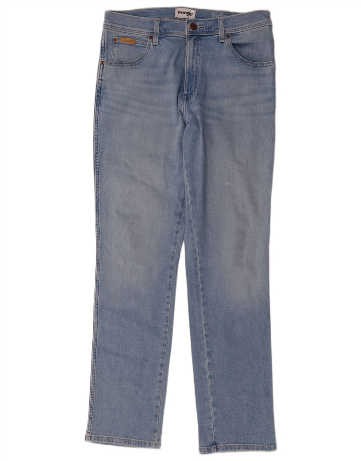 Wrangler Herre Texas Slim Jeans W33 L32 Blå Bomuld