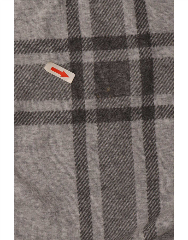 Marks & Spencer Dame Oversized Top Langærmet UK 10 Small Grey Plaid