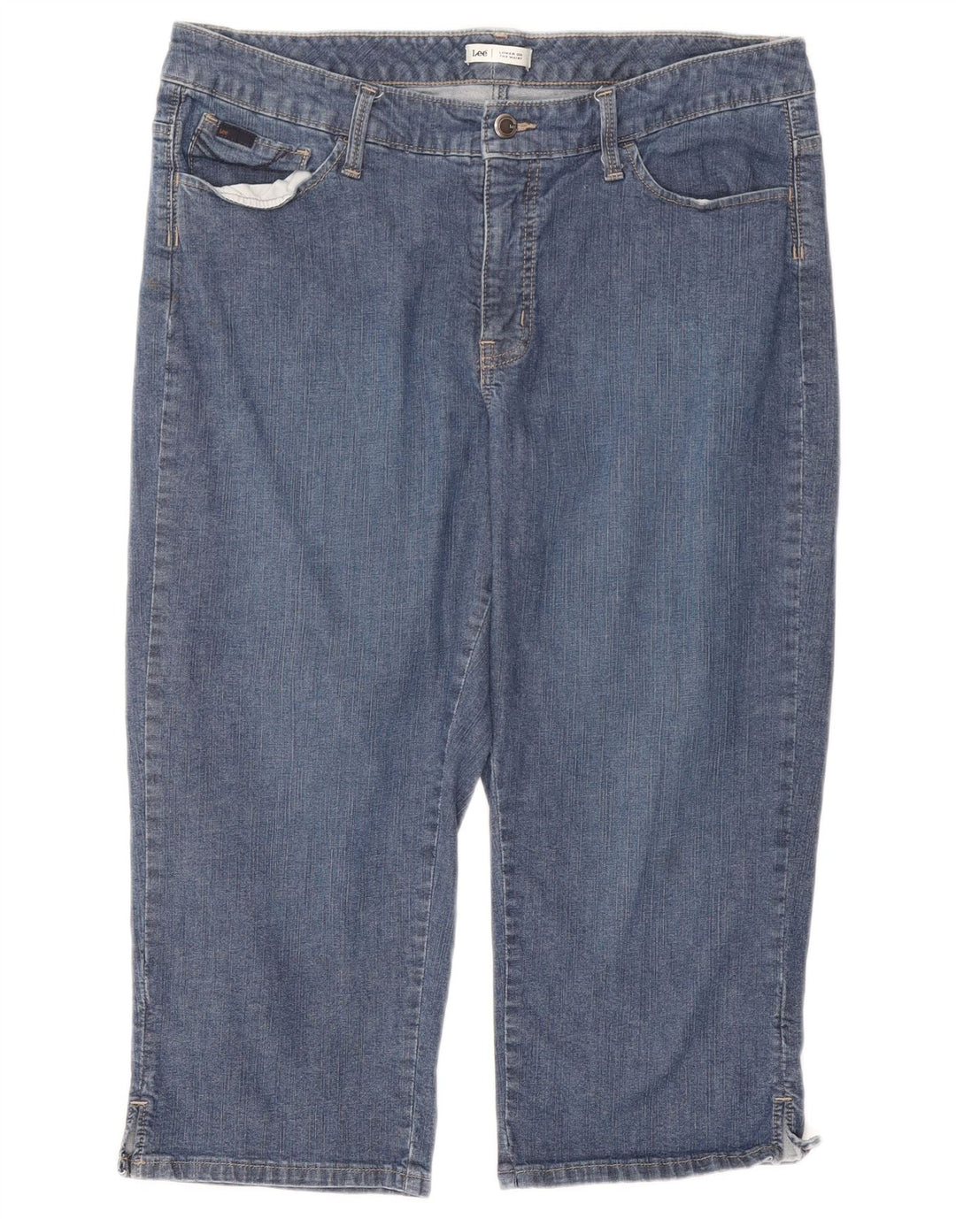 Lee Womens Capri Jeans W34 L18 Blue Cotton
