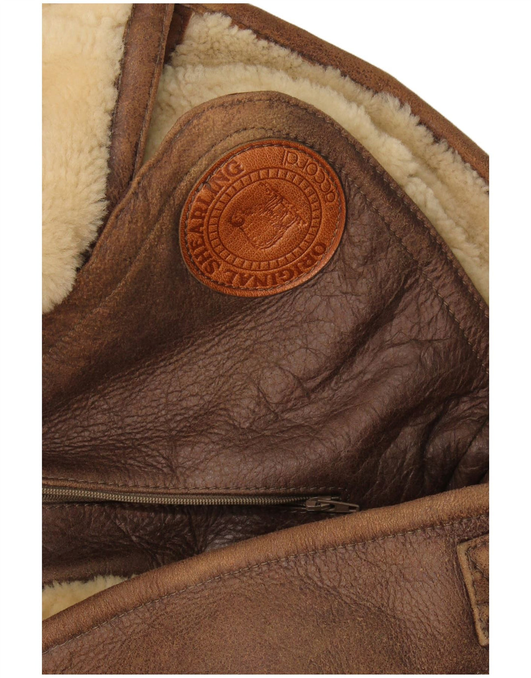 Vintage Herre Shearling Jacket UK 42 XL Brown Shearling