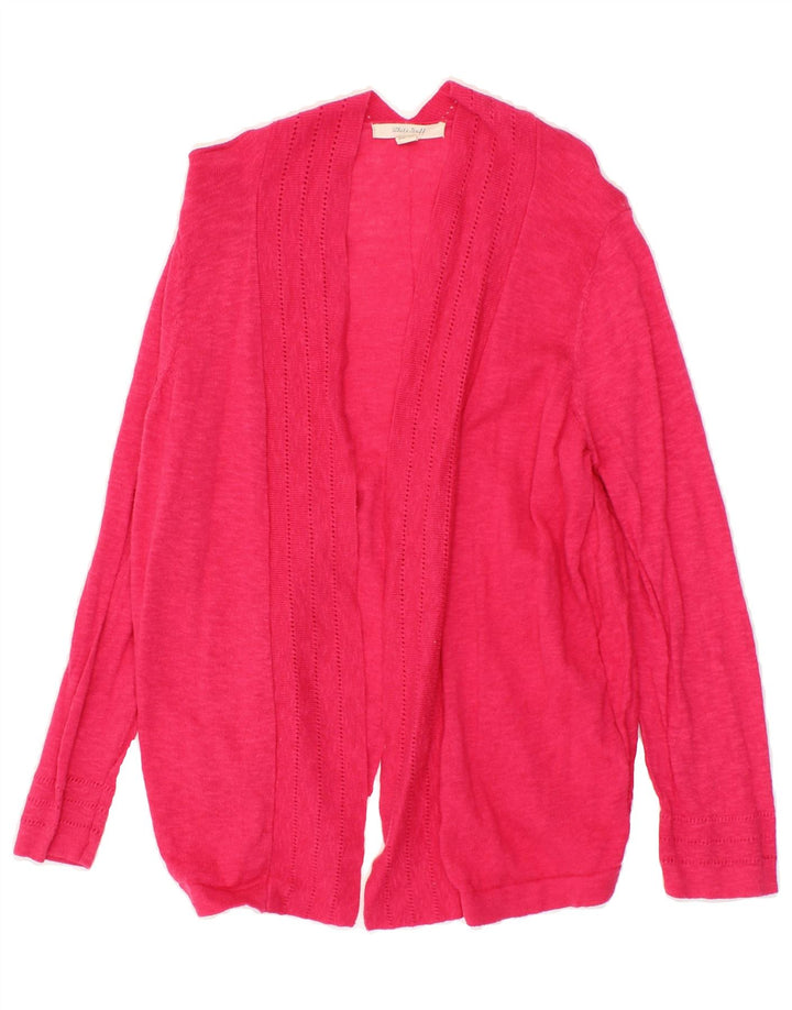 WHITE STUFF Womens Open Cardigan Sweater UK 10 Small  Pink Cotton Vintage White Stuff and Second-Hand White Stuff from Messina Hembry 
