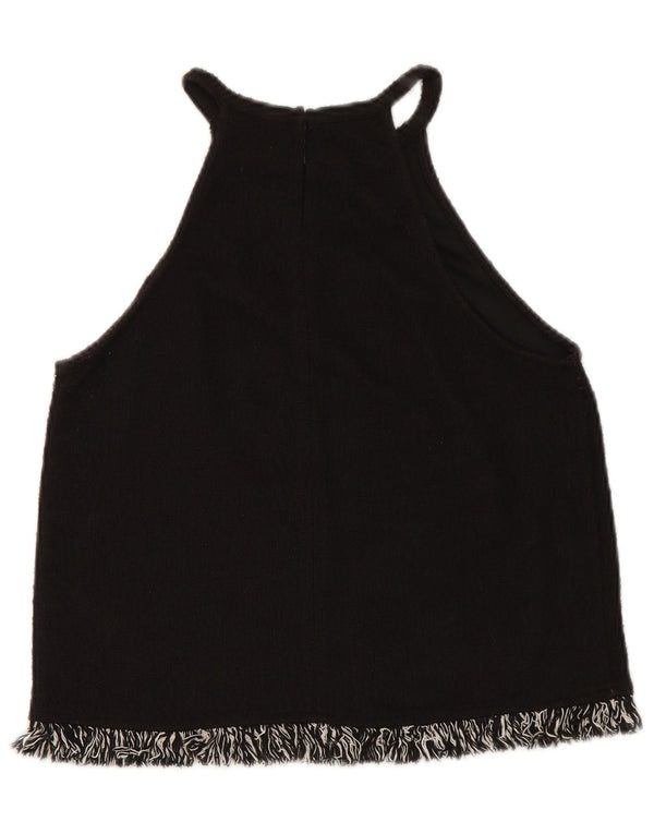 Zara Dame Trafaluc Crop Halter Top UK 10 Small Black