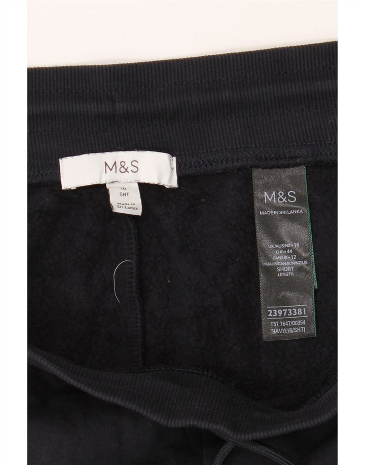 MARKS & SPENCER Womens Tracksuit Trousers Joggers UK 16 Large  Navy Blue Vintage Marks & Spencer and Second-Hand Marks & Spencer from Messina Hembry 