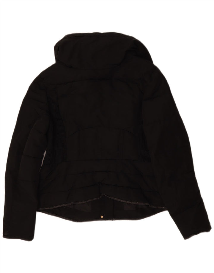 Zara Dame Crop Polstret Jakke UK 20 2XL Sort Polyester