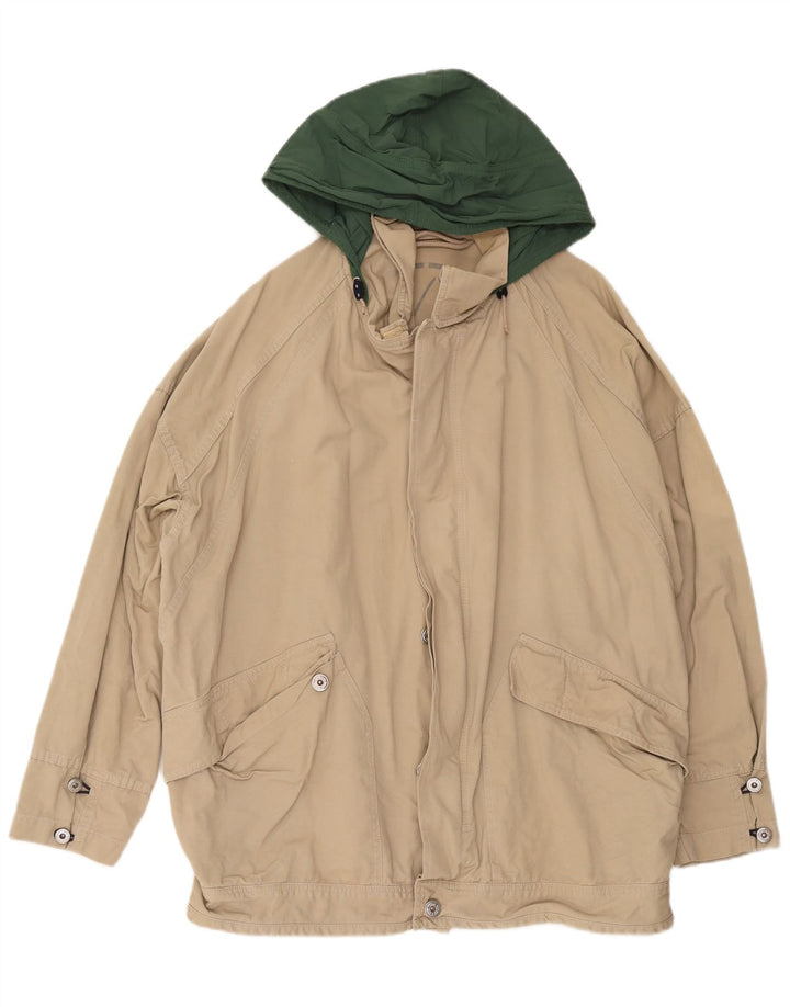 Murphy & Nye Herre Hooded Utility Jacket UK 42 XL Beige Bomuld