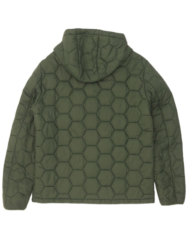 Sisley Herre hættepolstret jakke UK 42 XL Grøn nylon