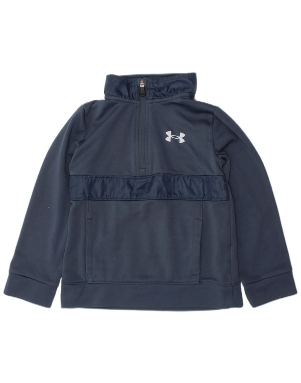 UNDER ARMOUR Sweatshirt med lynlås til drenge 5-6 år marineblå polyester
