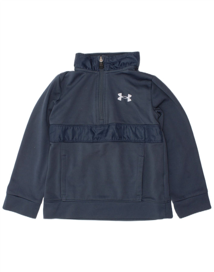 UNDER ARMOUR Sweatshirt med lynlås til drenge 5-6 år marineblå polyester
