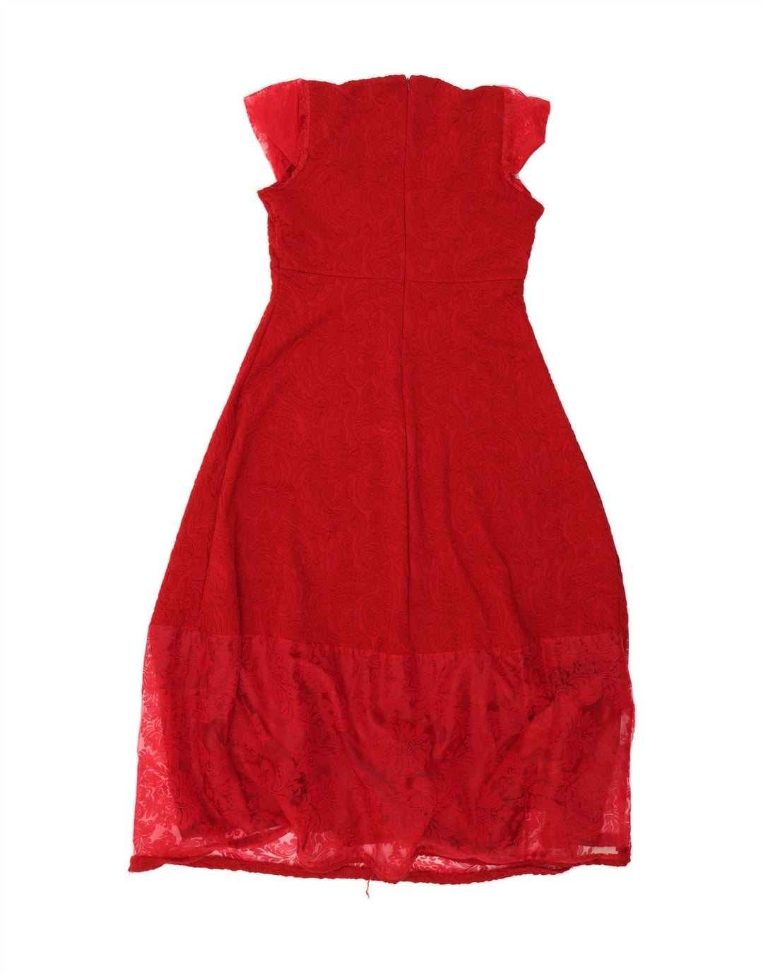 MARKS & SPENCER Womens A-Line Dress UK 16 Large  Red Paisley Polyester Vintage Marks & Spencer and Second-Hand Marks & Spencer from Messina Hembry 