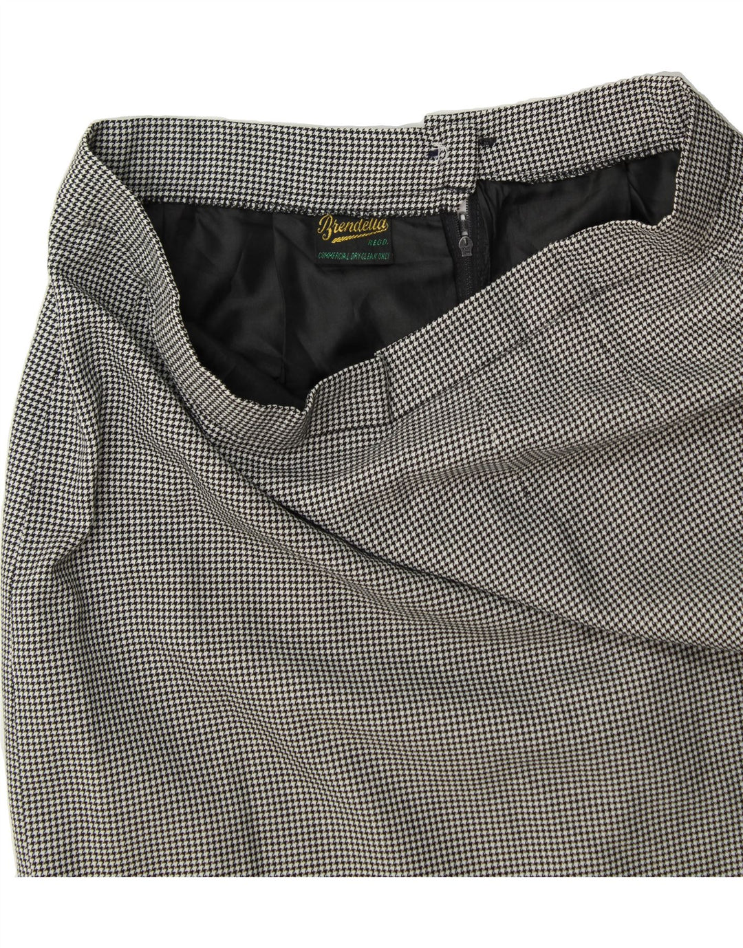 BRENDELLA Womens Straight Skirt W32 Large Grey Houndstooth Vintage Brendella and Second-Hand Brendella from Messina Hembry 