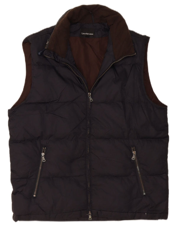 CALVIN KLEIN JEANS Polstret Gilet til mænd UK 38 Medium Navy Blue Polyamid