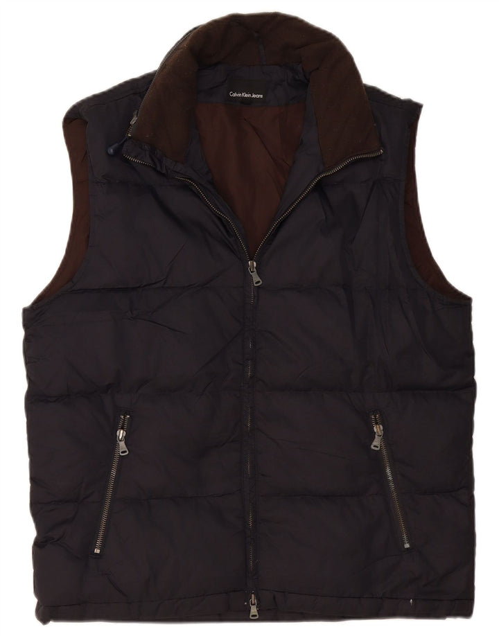 CALVIN KLEIN JEANS Polstret Gilet til mænd UK 38 Medium Navy Blue Polyamid