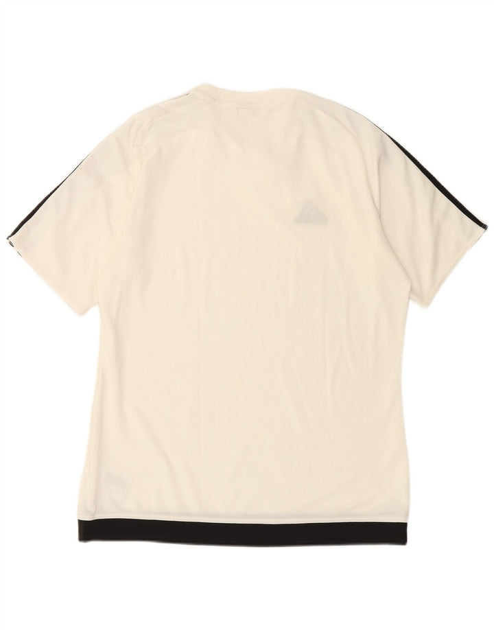 ADIDAS Herre Climalite T-Shirt Top Medium White Colourblock Polyester