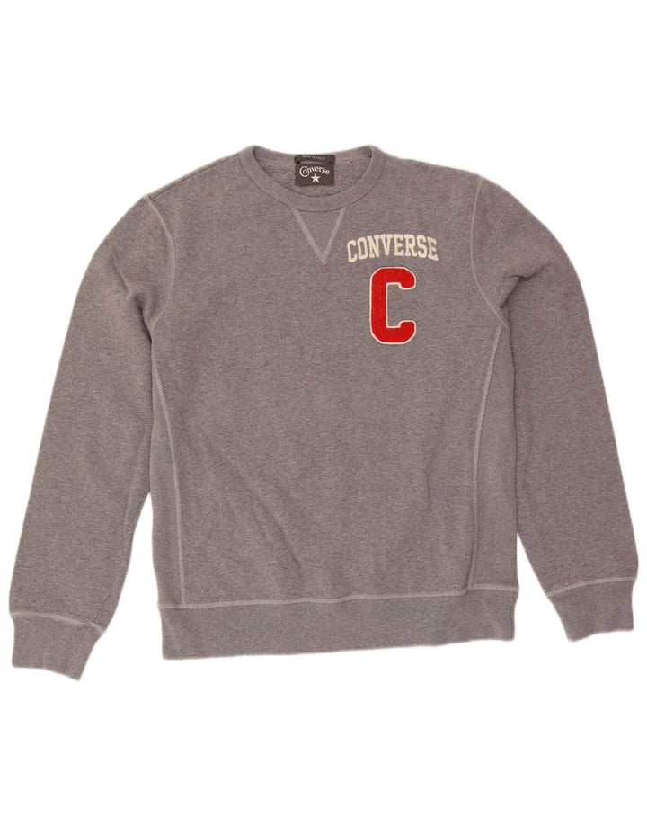 Converse grafisk sweatshirt til mænd mellem grå bomuld