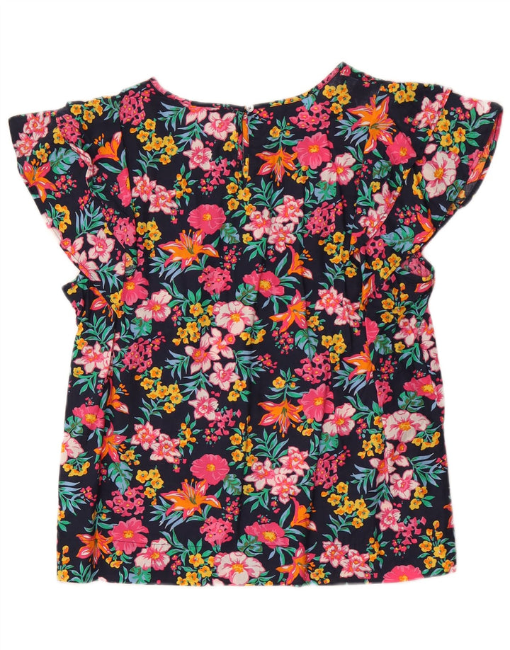 J. Crew Womens Batwing Bluse Top UK 14 Medium Flerfarvet Blomsterbomuld