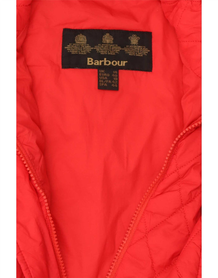Barbour Womens Quiltet Gilet UK 14 Large Rød Polyamid
