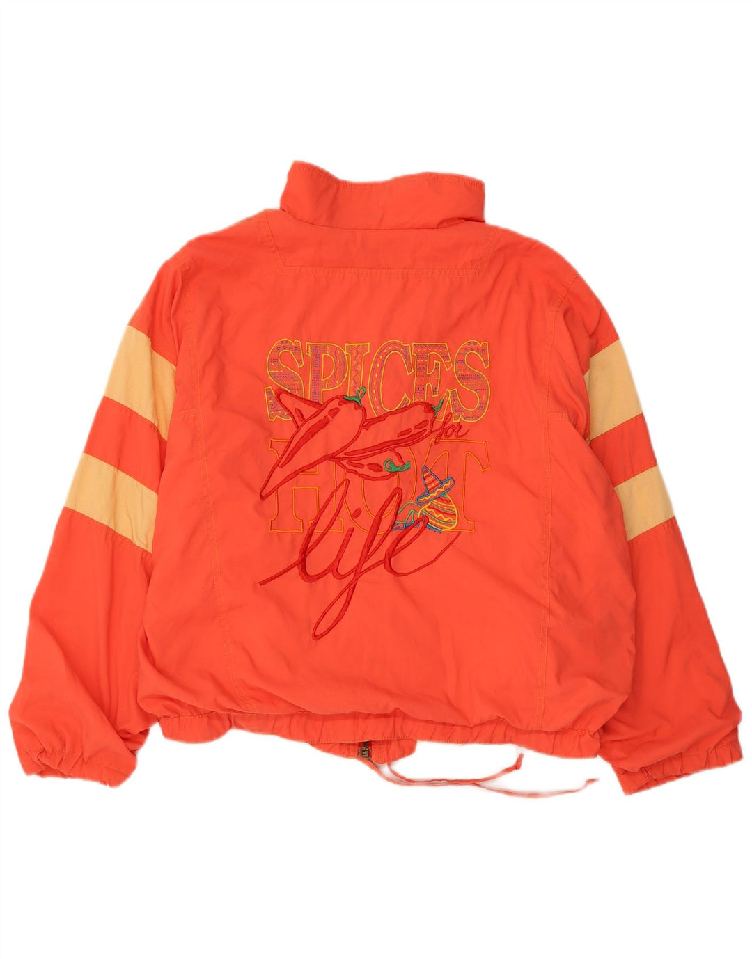 VINTAGE træningsdragt topjakke til kvinder UK 12 Medium Orange Colourblock