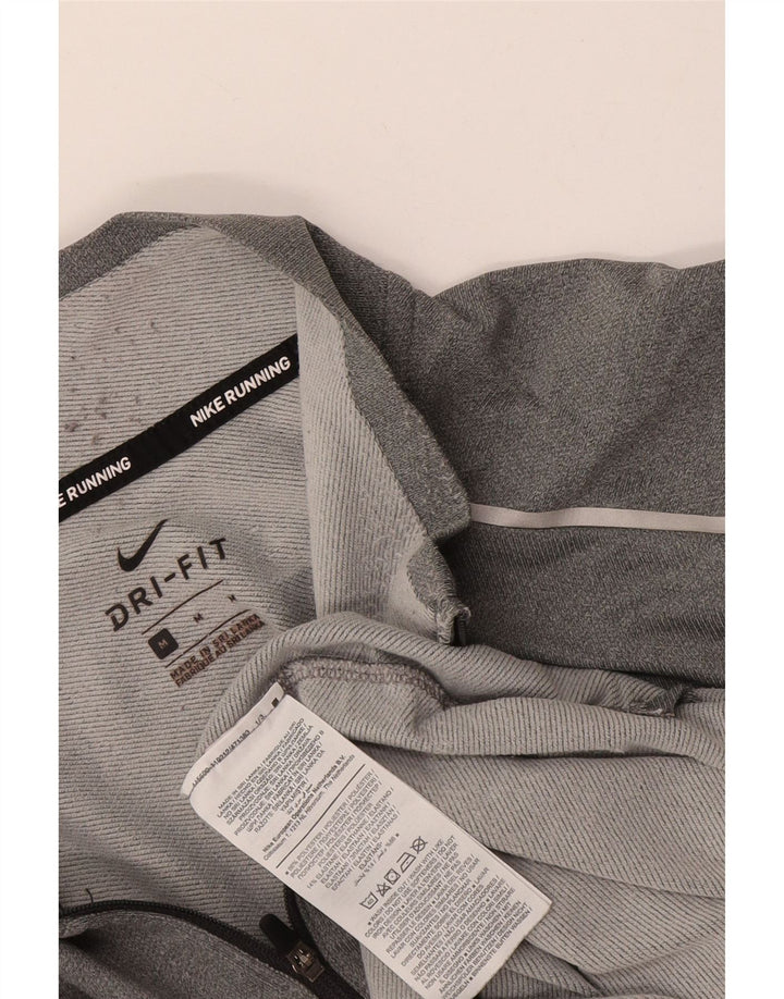 Nike Herre Dri Fit Top med lynlås og langærmet mellemgrå polyester