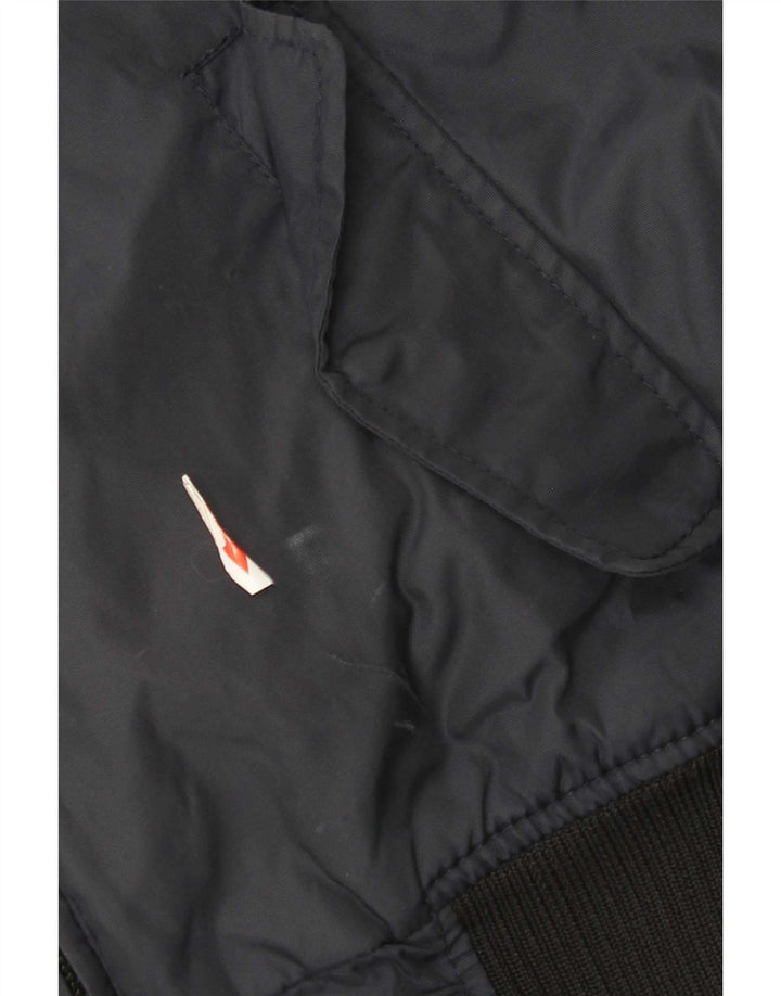 Refrigue Herre Hooded Bomber Jacket UK 38 Medium Navy Blue Nylon