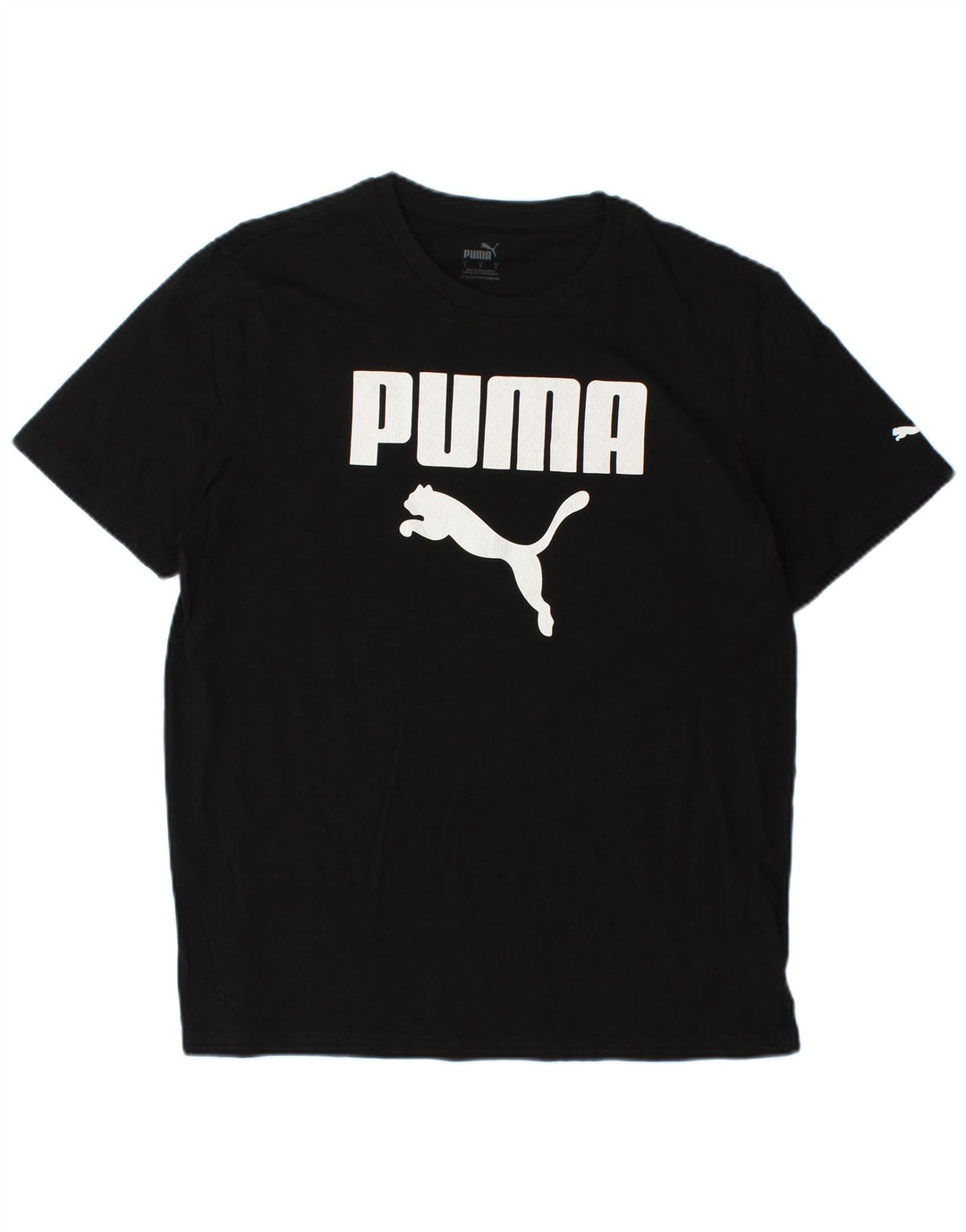 PUMA Grafisk T-shirt top til mænd, stor sort bomuld