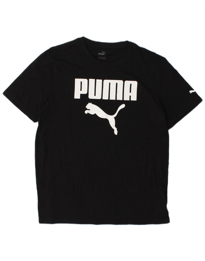 PUMA Grafisk T-shirt top til mænd, stor sort bomuld
