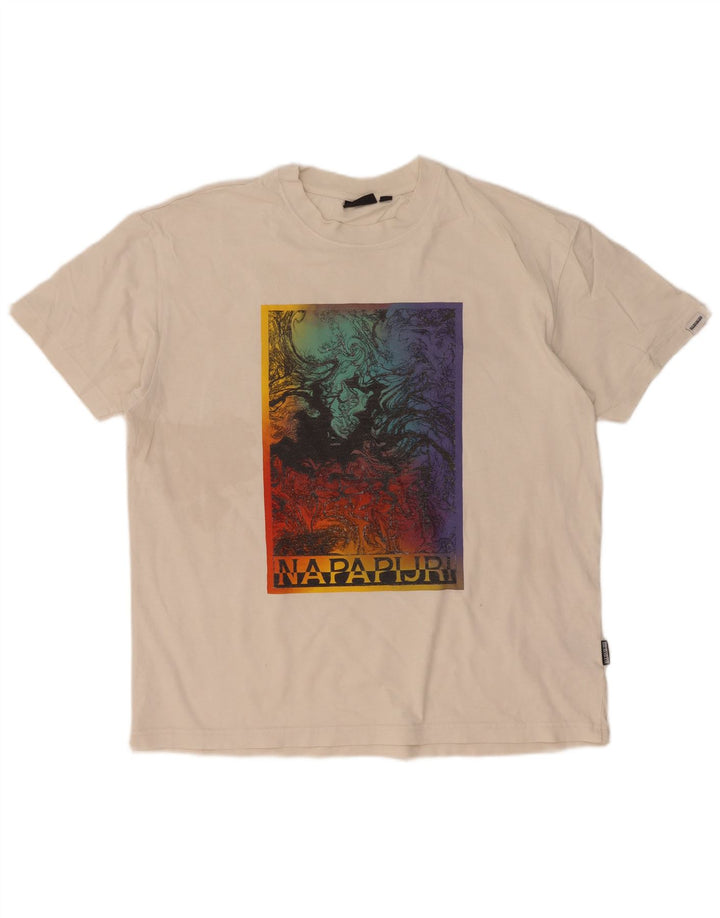 Napapijri Herre grafisk T-shirt Top Medium White