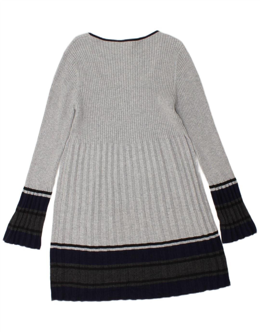 Phase Eight Dame Jumper Dress UK 14 Medium Grey Colourblock Bomuld