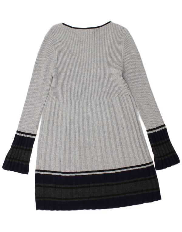 Phase Eight Dame Jumper Dress UK 14 Medium Grey Colourblock Bomuld