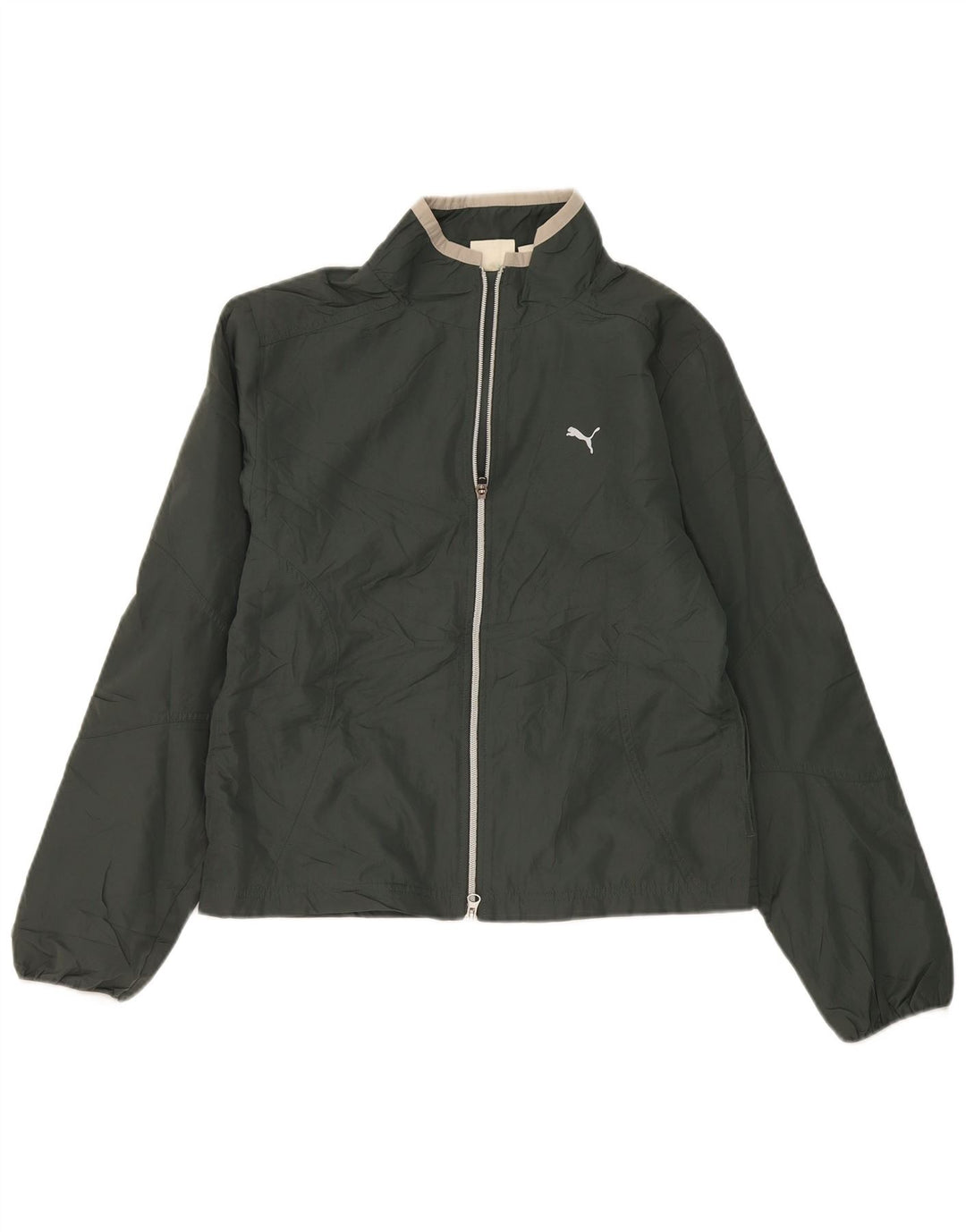 PUMA Womens Tracksuit Top Jacket UK 12 Medium Grey Polyester