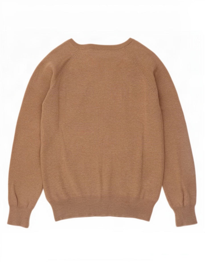 Zara Dame V-hals sweater UK 12 Medium Beige Bomuld