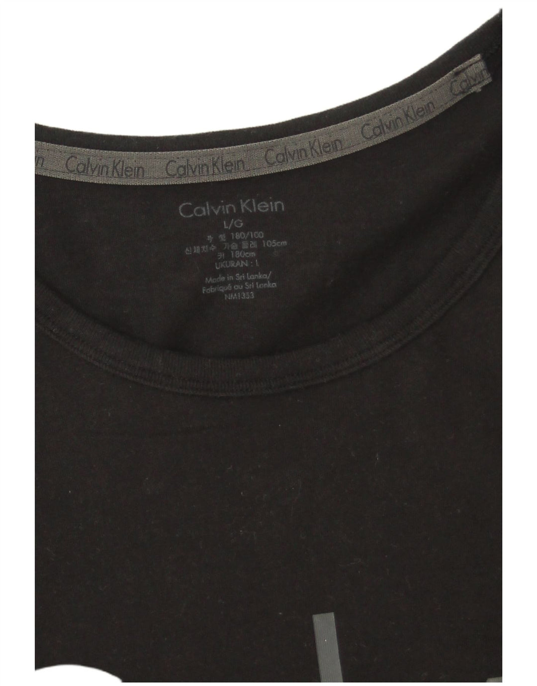 Calvin Klein Herre Grafisk T-Shirt Top Stor Sort