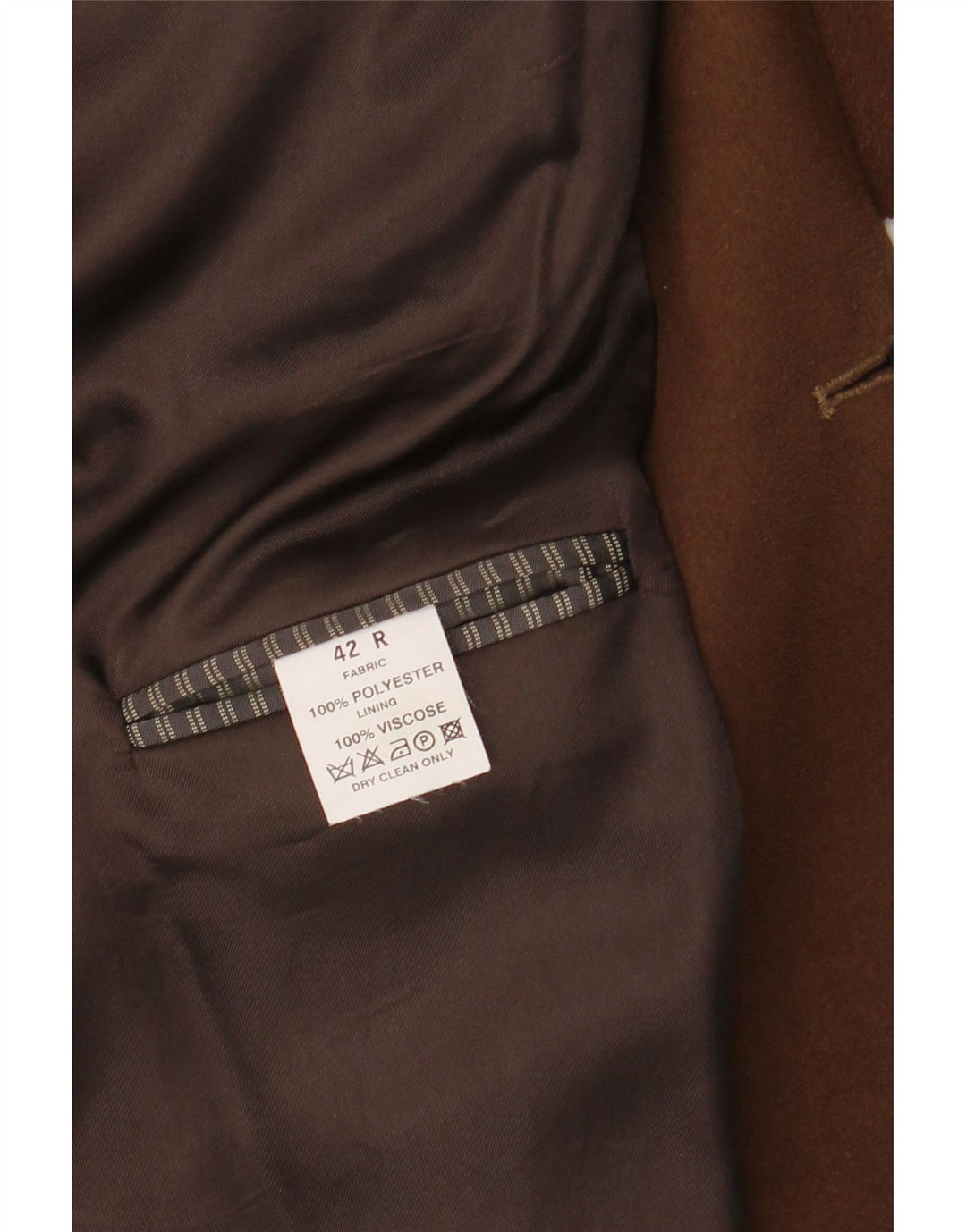 ROBBIE Herre 3-knaps blazerjakke UK 42 XL Brun Polyester