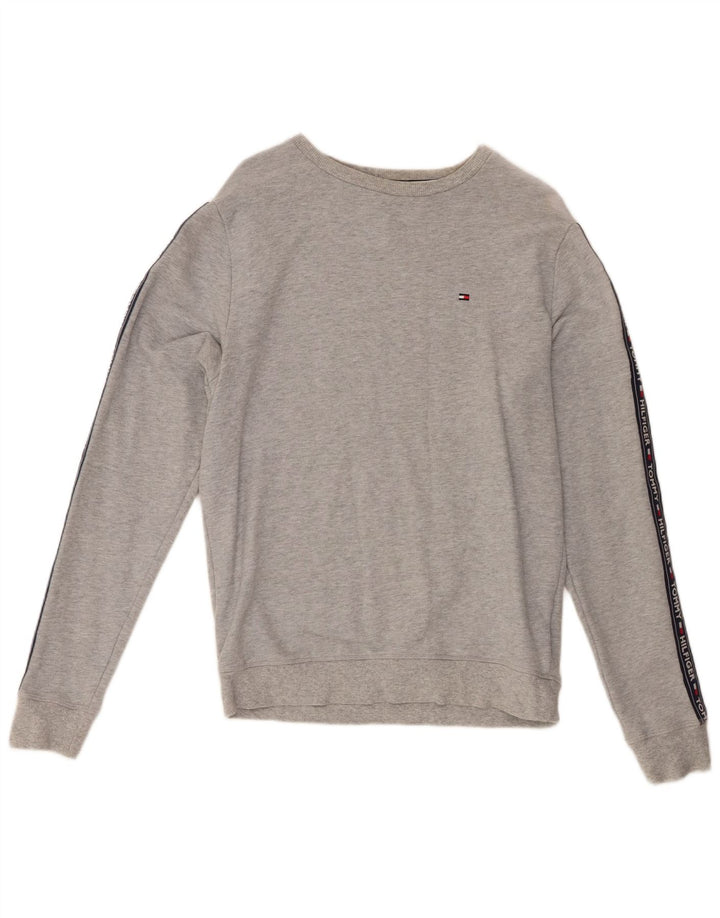 Tommy Hilfiger Herre Grafisk Sweatshirt Jumper Medium Grå Colourblock