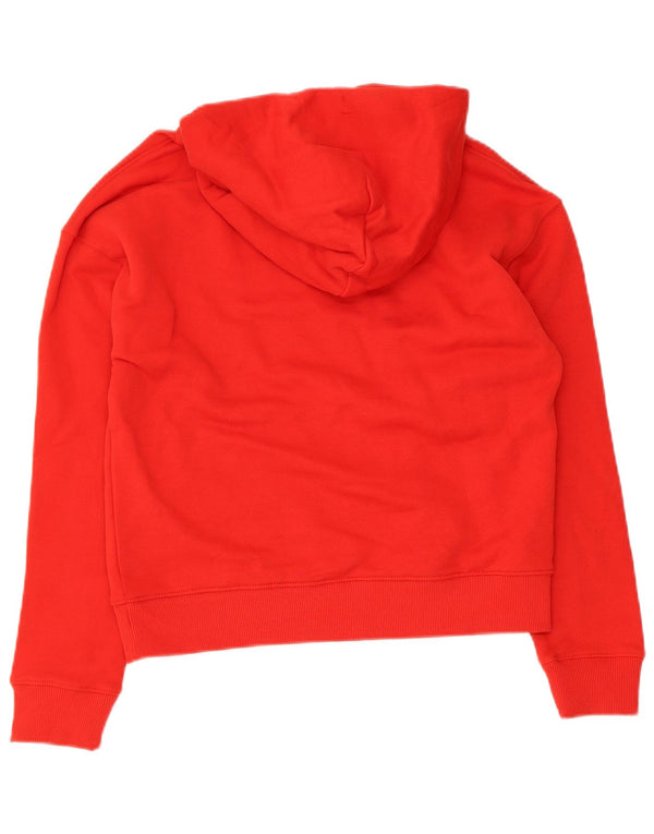 Tommy Hilfiger Dame Oversized Hoodie Jumper UK 6 XS Rød Bomuld
