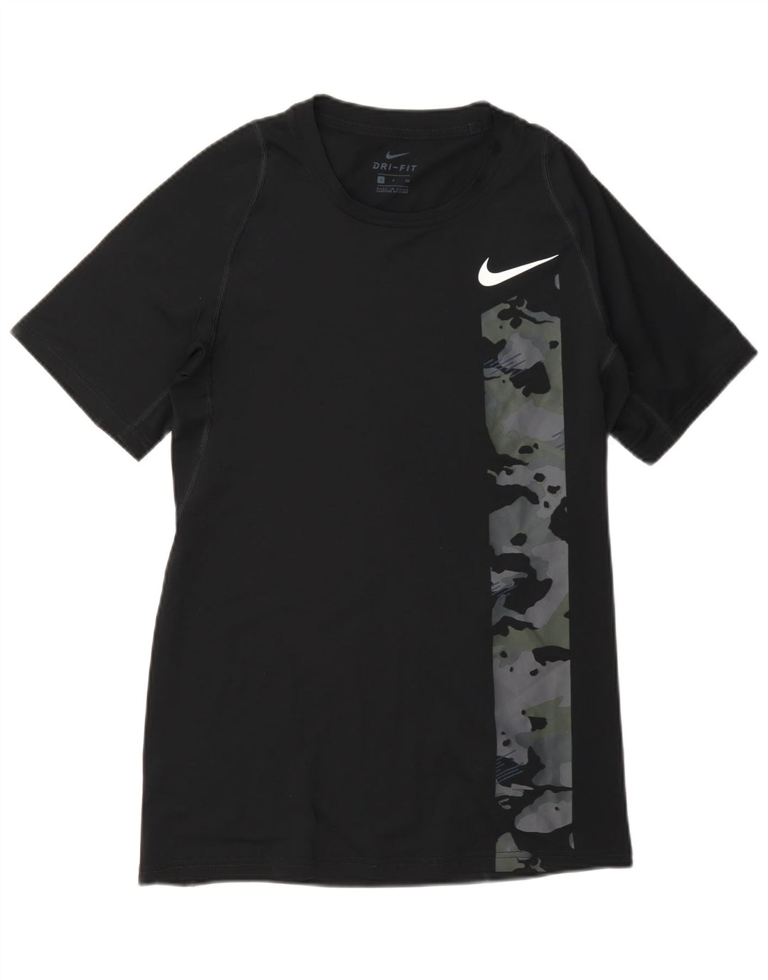 Nike Herre Dri Fit grafisk T-shirt Top Lille sort Camouflage Polyester