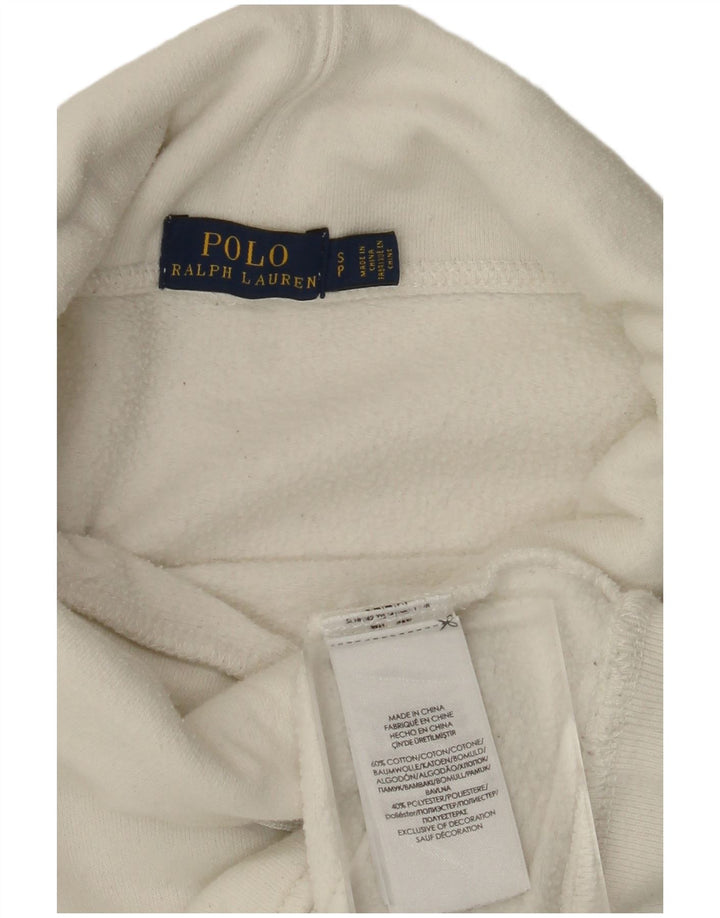 POLO RALPH LAUREN Dame Oversized Sweatshirt Jumper UK 10 Small White